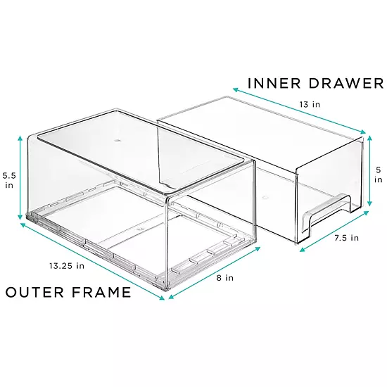 Sorbus Large Clear Stackable Pull Out Fridge Drawer 5 Sorbus Large Clear Stackable Pull Out Fridge Drawer - Image 3
