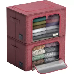 Sorbus Set Of 2 Storage Bins With Windows -Storage And Cleaning 6202649 ALT2