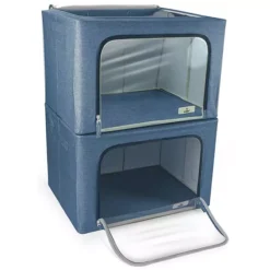 Sorbus Set Of 2 Storage Bins With Windows -Storage And Cleaning 6202649 Blue