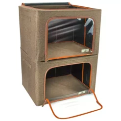 Sorbus Set Of 2 Storage Bins With Windows -Storage And Cleaning 6202649 Brown