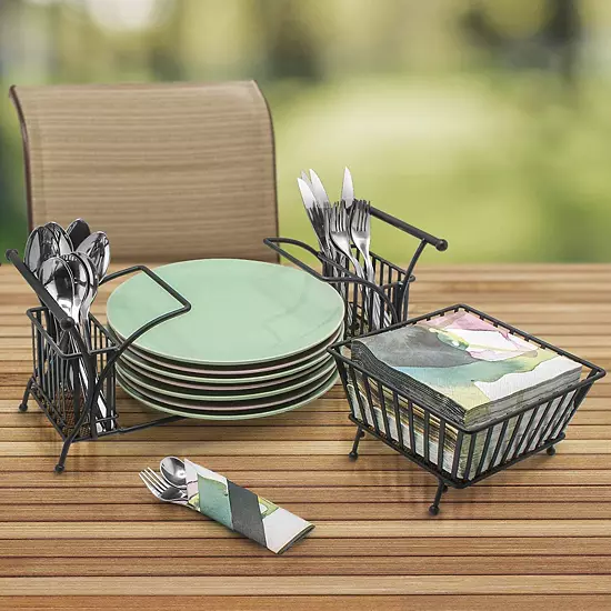 Sorbus Multi-Functional Outdoor Utensil Caddy Table Decor 4 Sorbus Multi-Functional Outdoor Utensil Caddy Table Decor - Image 2