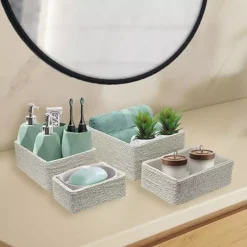 Sorbus Stackable Woven Baskets 4-piece Set -Storage And Cleaning 6202693 ALT3