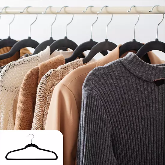 Belle Maison Flocked Hangers 25-Pack Set 6 Belle Maison Flocked Hangers 25-Pack Set - Image 4