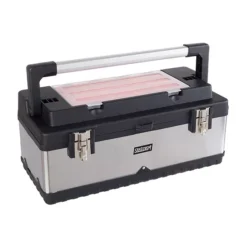 Stalwart 18-Compartment & Removable Tray Portable Tool Box