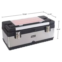 Stalwart 18-Compartment & Removable Tray Portable Tool Box -Storage And Cleaning 6461216 ALT4