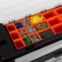 Stalwart 18-Compartment & Removable Tray Portable Tool Box -Storage And Cleaning 6461216 ALT9