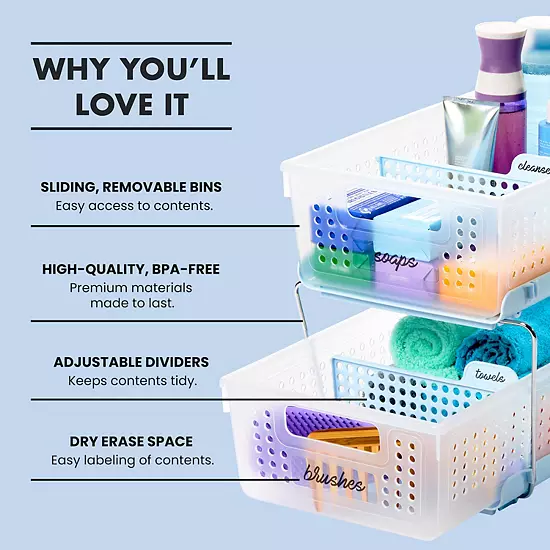 Madesmart Two Tier Organizer With Dividers 5 Madesmart Two Tier Organizer With Dividers - Image 3