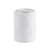 VCNY Home Carter Ceramic Embossed Damask Bathroom Tumbler -Storage And Cleaning 6685019 White