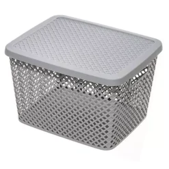 STARPLAST XL Storage Basket With Lid -Storage And Cleaning 6728526 Gray