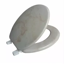 Round Wood Toilet Seat -Storage And Cleaning 6777166 Beige 1
