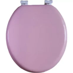 Round Padded Toilet Seat -Storage And Cleaning 6777195 Pink
