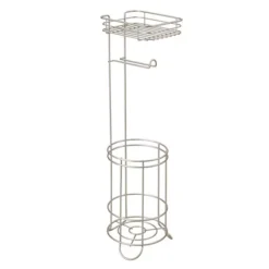 IDesign Toilet Paper Holder With Media Shelf