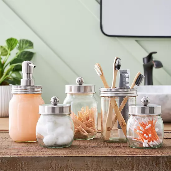 Home Complete 5 Piece Bathroom Accessories Set 4 Home Complete 5 Piece Bathroom Accessories Set - Image 2