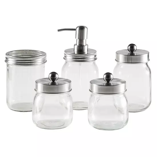 Home Complete 5 Piece Bathroom Accessories Set 5 Home Complete 5 Piece Bathroom Accessories Set - Image 3