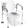 Toilet Safety Rail - Adjustable Detachable Toilet Safety Frame With Handles Stand Alone