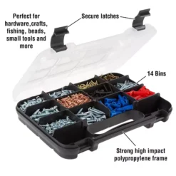 Stalwart Portable 14-Compartment Locking Storage Case -Storage And Cleaning 7179427 ALT4