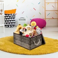 Sorbus Wood Pattern Storage Box Set -Storage And Cleaning 7180999 ALT6