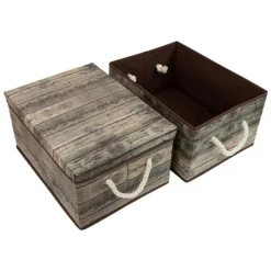 Sorbus Wood Pattern Storage Box Set -Storage And Cleaning 7180999 ALT8