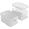 Sorbus Stackable Plastic Frosted Organizer Bins 2-piece Set -Storage And Cleaning 7191647