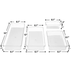 Sorbus 6-drawer Clear Plastic Organizer Set -Storage And Cleaning 7191654 ALT2