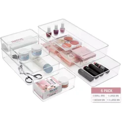 Sorbus 6-drawer Clear Plastic Organizer Set -Storage And Cleaning 7191654 ALT3