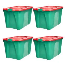 Homz 4-Pack Durabilt 22-Gallon Latching Tough Containers | Holiday