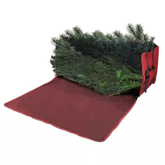 Elf Stor Burgundy Christmas Tree Bag For 6-ft. Tree 4 Elf Stor Burgundy Christmas Tree Bag For 6-ft. Tree - Image 2