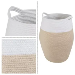 Home-Complete Cotton Rope Laundry Basket -Storage And Cleaning 7331445 ALT4