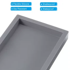 Silicone Bathroom Tray, 8" X 4" Jewelry Organizer Dish For Soap Dispenser, Coin, Key -Storage And Cleaning 7356036 ALT2