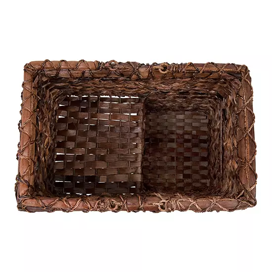 Storied Home Woven BacBac Leaf Stair Basket 3 Storied Home Woven BacBac Leaf Stair Basket