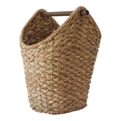 Storied Home Bankuan Braided Oval Toilet Paper Basket With Wood Bar -Storage And Cleaning 7394605 ALT5