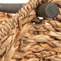 Storied Home Bankuan Braided Oval Toilet Paper Basket With Wood Bar -Storage And Cleaning 7394605 ALT8