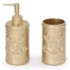 Harry Potter Gold-Tone Hogwarts Coat Of Arms Lotion Pump And Tumbler Set