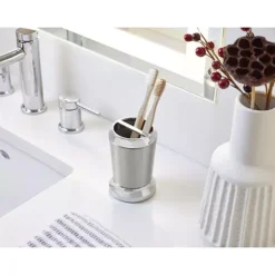 IDesign Stainless Steel Toothbrush Holder 12 IDesign Stainless Steel Toothbrush Holder -Storage And Cleaning 7477305 ALT5