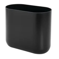 IDesign Small Oval Plastic Bathroom Trash Can