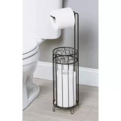 IDesign Metal Toilet Paper Holder – Holds 4 Rolls Of Toilet Paper, The Twigz Collection, 7" X 7" X 25", Bronze -Storage And Cleaning 7526888 ALT2