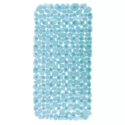 IDesign Pebblz Non-Slip Suction Bath Mat For Shower, Bathtub - Blue