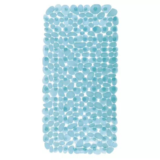 IDesign Pebblz Non-Slip Suction Bath Mat For Shower, Bathtub - Blue 3 IDesign Pebblz Non-Slip Suction Bath Mat For Shower, Bathtub - Blue