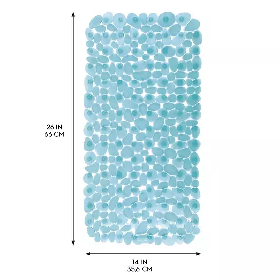 IDesign Pebblz Non-Slip Suction Bath Mat For Shower, Bathtub - Blue 4 IDesign Pebblz Non-Slip Suction Bath Mat For Shower, Bathtub - Blue - Image 2
