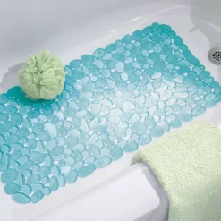 IDesign Pebblz Non-Slip Suction Bath Mat For Shower, Bathtub - Blue 10 IDesign Pebblz Non-Slip Suction Bath Mat For Shower, Bathtub - Blue -Storage And Cleaning 7526944 ALT3