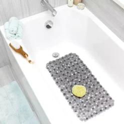 IDesign Pebblz Non-Slip Suction Bath Mat For Shower, Bathtub - Graphite -Storage And Cleaning 7526946 ALT3