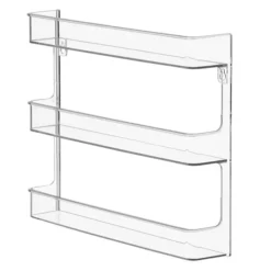 IDesign Wall Mount Nail Polish Organizer & Cosmetics Organizer, Set Of 2, The Clarity Collection – 8.78" X 2.02" X 11.07", Clear Bin