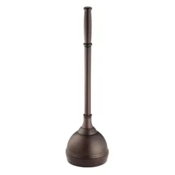 IDesign Kent Bathware, Toilet Plunger And Holder For Bathroom Storage - Bronze