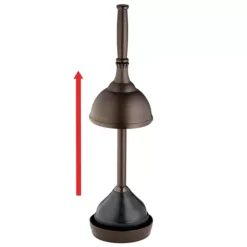 IDesign Kent Bathware, Toilet Plunger And Holder For Bathroom Storage - Bronze -Storage And Cleaning 7527319 ALT4