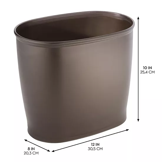 IDesign Small Oval Plastic Bathroom Trash Can - Bronze 4 IDesign Small Oval Plastic Bathroom Trash Can - Bronze - Image 2