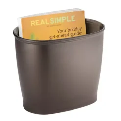 IDesign Small Oval Plastic Bathroom Trash Can - Bronze 9 IDesign Small Oval Plastic Bathroom Trash Can - Bronze -Storage And Cleaning 7527326 ALT2
