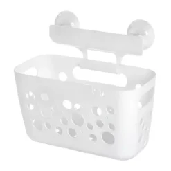 IDesign Bubbles Basket The Perfect Tub Organizer For Joyful Splashes, White