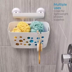 IDesign Bubbles Basket The Perfect Tub Organizer For Joyful Splashes, White -Storage And Cleaning 7527408 ALT2