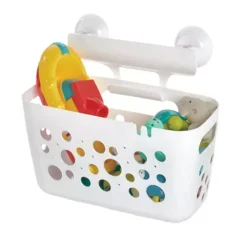 IDesign Bubbles Basket The Perfect Tub Organizer For Joyful Splashes, White -Storage And Cleaning 7527408 ALT4