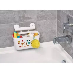 IDesign Bubbles Basket The Perfect Tub Organizer For Joyful Splashes, White -Storage And Cleaning 7527408 ALT6